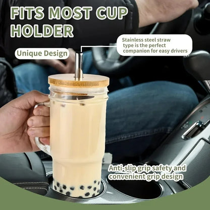 750ML Glass Cup Wooden Lid Bubble