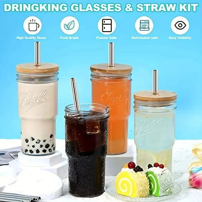 750ML Glass Cup Wooden Lid Bubble